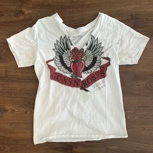Guns N’ Roses Tour 1991 Graphic Tee White V-Neck Band Shirt
